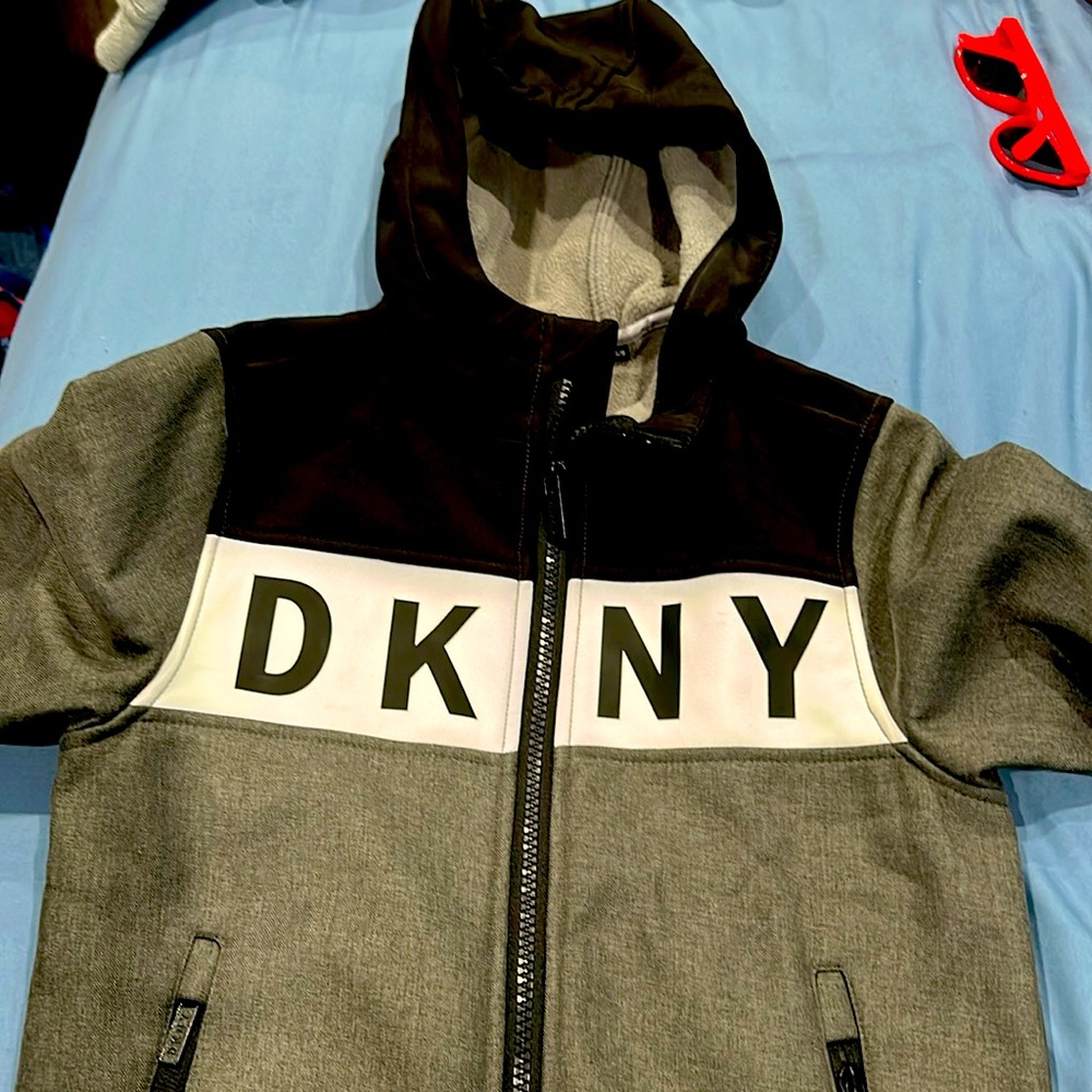 DKNY Black white and white jacket for kids size 5/6